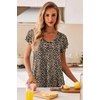 image:imageEkouaer Nightgowns for Women Short Sleeve Night Gown Comfy Sleep ShirtBrown Leopard