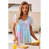image:imageEkouaer Nightgowns for Women Short Sleeve Night Gown Comfy Sleep ShirtColorful Tiedye