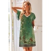 image:imageEkouaer Nightgowns for Women Short Sleeve Night Gown Comfy Sleep ShirtGreen Ethnic Style