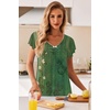image:imageEkouaer Nightgowns for Women Short Sleeve Night Gown Comfy Sleep ShirtGreen Ethnic Style