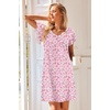 image:imageEkouaer Nightgowns for Women Short Sleeve Night Gown Comfy Sleep ShirtPink Floral