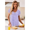 image:imageEkouaer Nightgowns for Women Short Sleeve Night Gown Comfy Sleep ShirtPurple Polka Dots