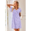 image:imageEkouaer Nightgowns for Women Short Sleeve Night Gown Comfy Sleep ShirtPurple Polka Dots