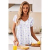 image:imageEkouaer Nightgowns for Women Short Sleeve Night Gown Comfy Sleep ShirtWhite Flowers