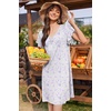 image:imageEkouaer Nightgowns for Women Short Sleeve Night Gown Comfy Sleep ShirtWhite Flowers