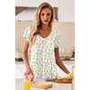image:imageEkouaer Nightgowns for Women Short Sleeve Night Gown Comfy Sleep ShirtYellow Floral