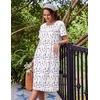 image:imageEkouaer Nightgowns for Women with Pockets Short Sleeve Henley SleepshirtsWhite Purple Floral