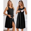 image:imageEkouaer Nursing Gown and Robe Set Labor Delivery Nightgown Hospital DressBlack