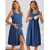 image:imageEkouaer Nursing Gown and Robe Set Labor Delivery Nightgown Hospital DressBlue