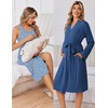 image:imageEkouaer Nursing Gown and Robe Set Labor Delivery Nightgown Hospital DressBlue Daisy
