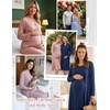 image:imageEkouaer Nursing Gown and Robe Set Labor Delivery Nightgown Hospital DressBlue Green
