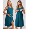 image:imageEkouaer Nursing Gown and Robe Set Labor Delivery Nightgown Hospital DressBlue Green