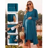 image:imageEkouaer Nursing Gown and Robe Set Labor Delivery Nightgown Hospital DressBlue Green