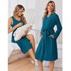 image:imageEkouaer Nursing Gown and Robe Set Labor Delivery Nightgown Hospital DressBlue Green