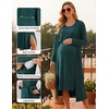 image:imageEkouaer Nursing Gown and Robe Set Labor Delivery Nightgown Hospital DressDark Green