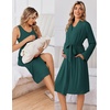 image:imageEkouaer Nursing Gown and Robe Set Labor Delivery Nightgown Hospital DressDark Green