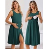 image:imageEkouaer Nursing Gown and Robe Set Labor Delivery Nightgown Hospital DressDark Green