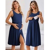 image:imageEkouaer Nursing Gown and Robe Set Labor Delivery Nightgown Hospital DressNavy Blue