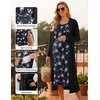 image:imageEkouaer Nursing Gown and Robe Set Labor Delivery Nightgown Hospital DressPink Flower Black