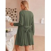 image:imageEkouaer Pajamas for Women Set 3 Piece Soft Waffle Knit Loungewear OutfitArmy Green