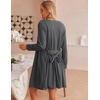 image:imageEkouaer Pajamas for Women Set 3 Piece Soft Waffle Knit Loungewear OutfitGrey