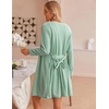 image:imageEkouaer Pajamas for Women Set 3 Piece Soft Waffle Knit Loungewear OutfitGrey Green