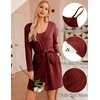 image:imageEkouaer Pajamas for Women Set 3 Piece Soft Waffle Knit Loungewear OutfitWine Red