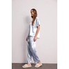 image:imageEkouaer Pajamas for Women Set Silky Satin 2 Piece Lounge Sets with PocketsBlue Stripes