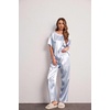image:imageEkouaer Pajamas for Women Set Silky Satin 2 Piece Lounge Sets with PocketsBlue Stripes