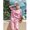 image:imageEkouaer Pajamas for Women Set Silky Satin 2 Piece Lounge Sets with PocketsBow