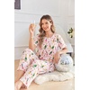 image:imageEkouaer Pajamas for Women Set Silky Satin 2 Piece Lounge Sets with PocketsChampagne Cherry