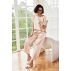 image:imageEkouaer Pajamas for Women Set Silky Satin 2 Piece Lounge Sets with PocketsChampagne Striped