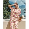 image:imageEkouaer Pajamas for Women Set Silky Satin 2 Piece Lounge Sets with PocketsCherry Teddy