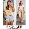 image:imageEkouaer Pajamas for Women Set Silky Satin 2 Piece Lounge Sets with PocketsGold