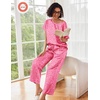 image:imageEkouaer Pajamas for Women Set Silky Satin 2 Piece Lounge Sets with PocketsHot Pink Leopard