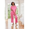image:imageEkouaer Pajamas for Women Set Silky Satin 2 Piece Lounge Sets with PocketsHot Pink Leopard