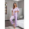 image:imageEkouaer Pajamas for Women Set Silky Satin 2 Piece Lounge Sets with PocketsLavender