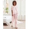 image:imageEkouaer Pajamas for Women Set Silky Satin 2 Piece Lounge Sets with PocketsPink Leopard Print