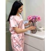image:imageEkouaer Pajamas for Women Set Silky Satin 2 Piece Lounge Sets with PocketsPink Love