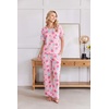 image:imageEkouaer Pajamas for Women Set Silky Satin 2 Piece Lounge Sets with PocketsPink Pineapple