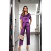 image:imageEkouaer Pajamas for Women Set Silky Satin 2 Piece Lounge Sets with PocketsPurple