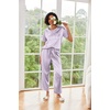 image:imageEkouaer Pajamas for Women Set Silky Satin 2 Piece Lounge Sets with PocketsPurple Striped