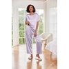 image:imageEkouaer Pajamas for Women Set Silky Satin 2 Piece Lounge Sets with PocketsPurple Striped