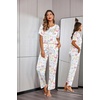 image:imageEkouaer Pajamas for Women Set Silky Satin 2 Piece Lounge Sets with PocketsWatercolor Bow
