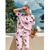 image:imageEkouaer Pajamas for Women Set Silky Satin 2 Piece Lounge Sets with PocketsWine Glass