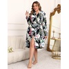image:imageEkouaer Plus Size Robes for Women Soft Bathrobe V Neck Soft Maternity RobeBigleafpink