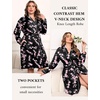 image:imageEkouaer Plus Size Robes for Women Soft Bathrobe V Neck Soft Maternity RobeBlackPeach Blossom
