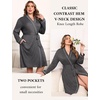 image:imageEkouaer Plus Size Robes for Women Soft Bathrobe V Neck Soft Maternity RobeDark Gray