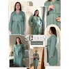 image:imageEkouaer Plus Size Robes for Women Soft Bathrobe V Neck Soft Maternity RobeGray Green
