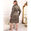 image:imageEkouaer Plus Size Robes for Women Soft Bathrobe V Neck Soft Maternity RobeKhaki Leopard Print